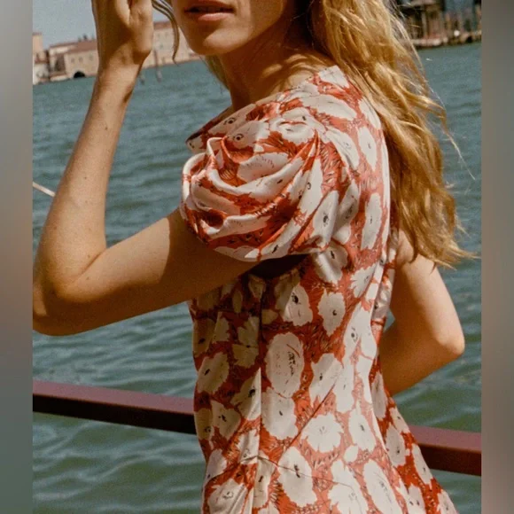 DOEN ALNA DRESS IN ROUGE FLEURS D'ANEMONE, new without tags, never worn. - Picture 5 of 16